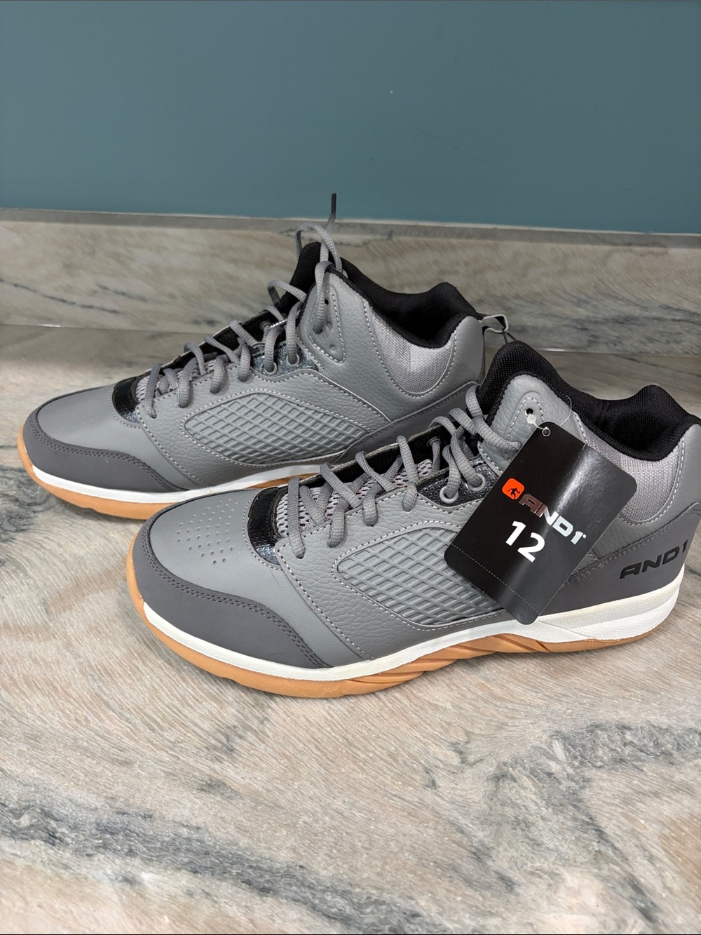 And1 Gray and Black Men’s Sneakers with Gum Sole
